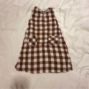 Seraph Brown and White Checkered Cotton Dress 100/3T